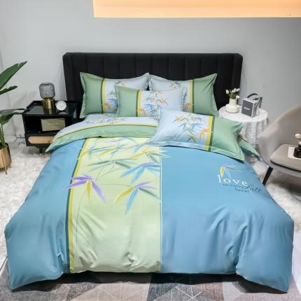 91家纺网 家纺一手货源 找家纺 （总2）金爱家 2023新款大版13372全棉花卉系列四件套