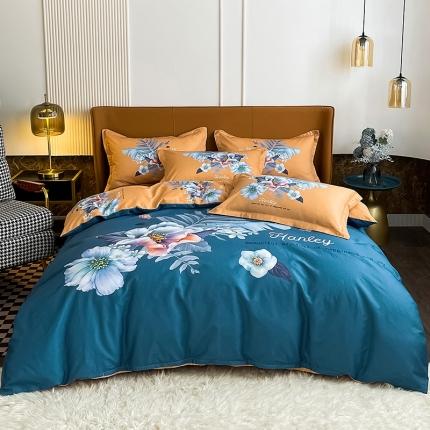 91家纺网 家纺一手货源 找家纺 （总2）金爱家 2023新款大版13372全棉花卉系列四件套