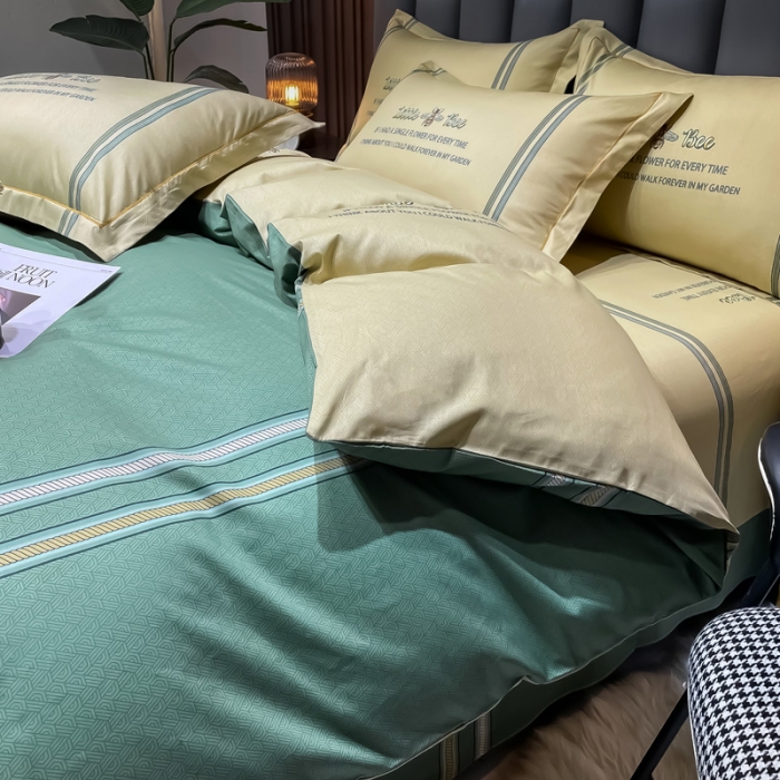 91家纺网 家纺一手货源 找家纺 金爱家 2023新款大版13372全棉花卉系列四件套穆尼