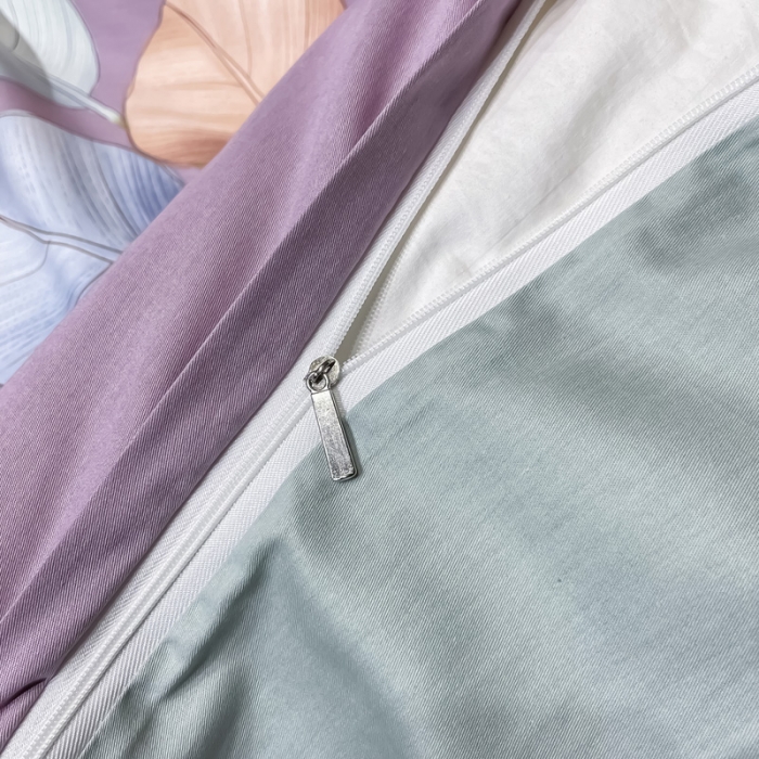 91家纺网 家纺一手货源 找家纺 金爱家 新款大版13372全棉花卉系列四件套琼枝玉叶-紫