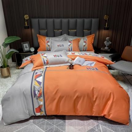 91家纺网 家纺一手货源 找家纺 （总）金爱家 2023新款全棉13372简约条格四件套