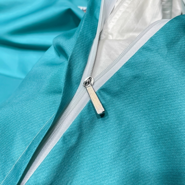 91家纺网 家纺一手货源 找家纺 金爱家 2023新款全棉13372简约条格四件套安雅蓝