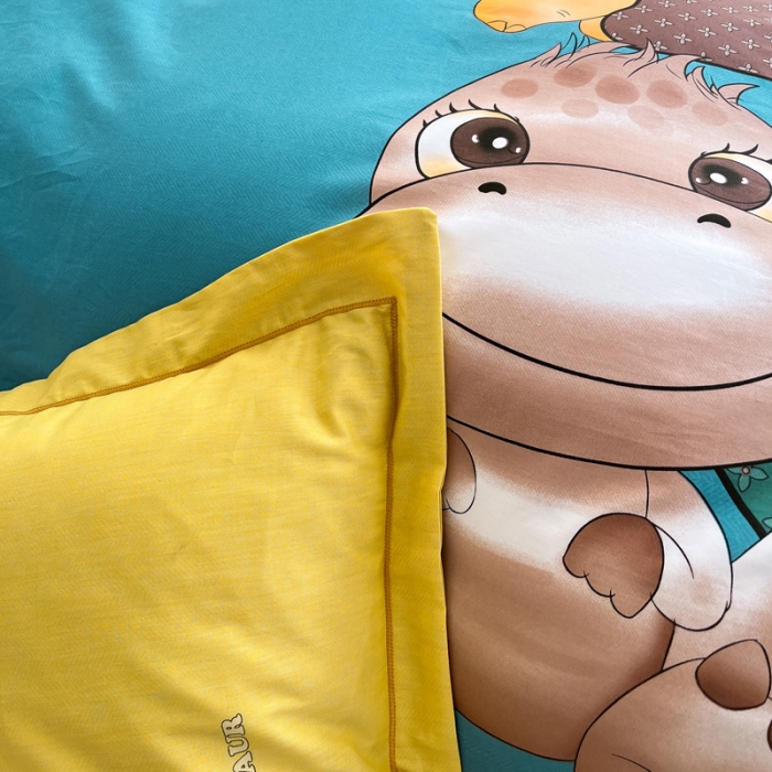 91家纺网 家纺一手货源 找家纺 金爱家 2023新款大版纯棉卡通四件套神奇宝贝兰