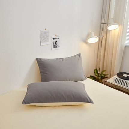 蓝淋 2022新款亲肤磨毛枕套一对 米黄色