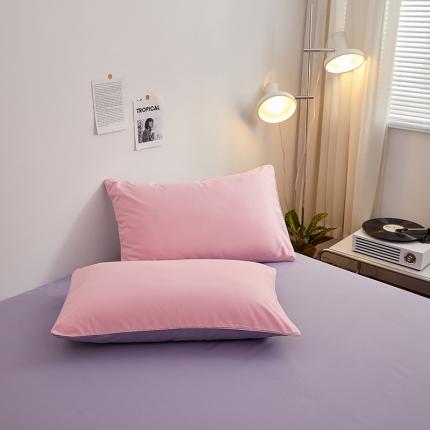 蓝淋 2022新款亲肤磨毛枕套一对 浅灰色