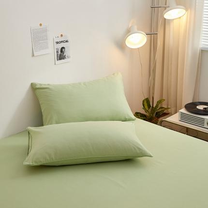 蓝淋 2022新款亲肤磨毛枕套一对 浅绿色