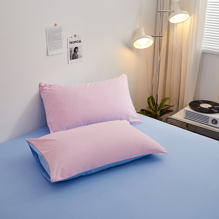 91家纺网 家纺一手货源 找家纺 蓝淋 2022新款亲肤磨毛枕套一对 天蓝色