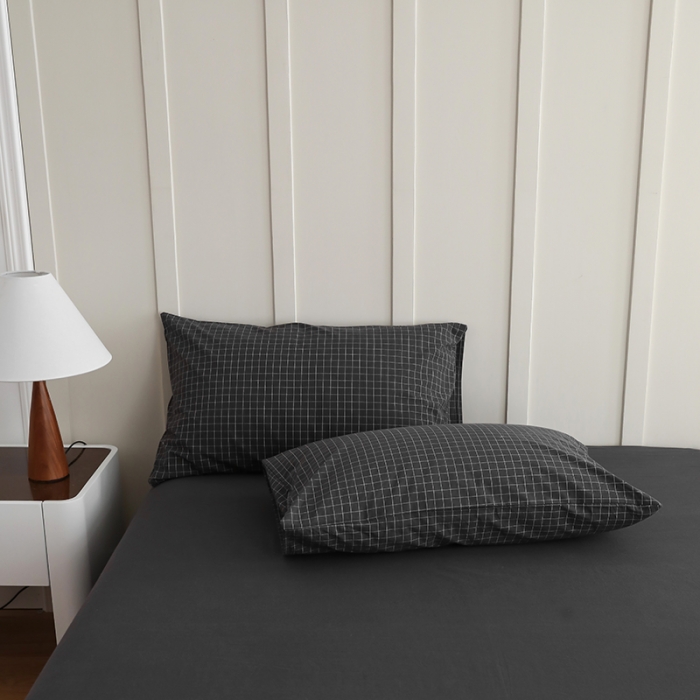 91家纺网 家纺一手货源 找家纺 寐眠2022全棉色织水洗棉夏被子被芯夏凉被四件套-羽丝棉 小灰格