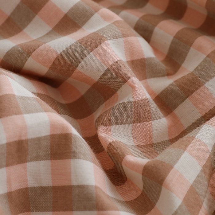 91家纺网 家纺一手货源 找家纺 寐眠2022全棉色织水洗棉夏被子被芯夏凉被四件套-羽丝棉 粉小格