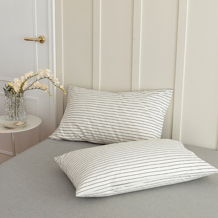 91家纺网 家纺一手货源 找家纺 寐眠2022新款全棉色织水洗棉夏被子被芯（棉花芯） 白细条