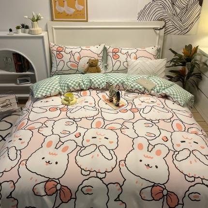 91家纺网 家纺一手货源 找家纺 （总）798家纺 2022新款全棉水洗棉印花四件套