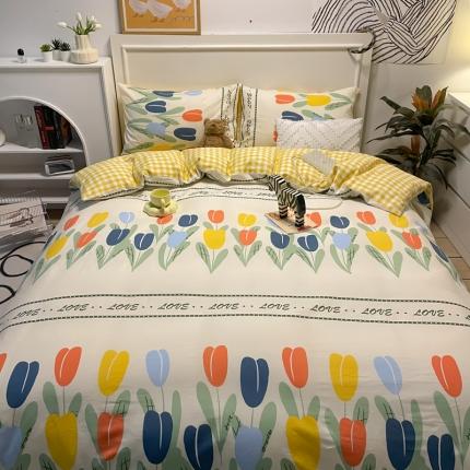 91家纺网 家纺一手货源 找家纺 （总）798家纺 2022新款全棉水洗棉印花四件套