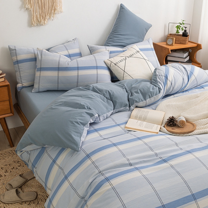 91家纺网 家纺一手货源 找家纺 ab家纺 2022新款全棉水洗棉四件套 北辰  兰