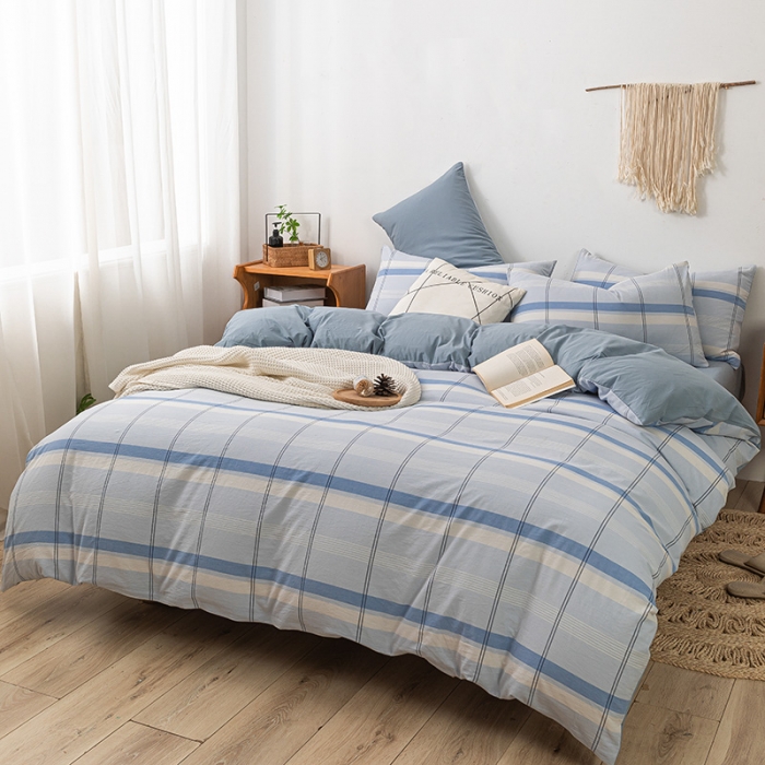 91家纺网 家纺一手货源 找家纺 ab家纺 2022新款全棉水洗棉四件套 北辰  兰