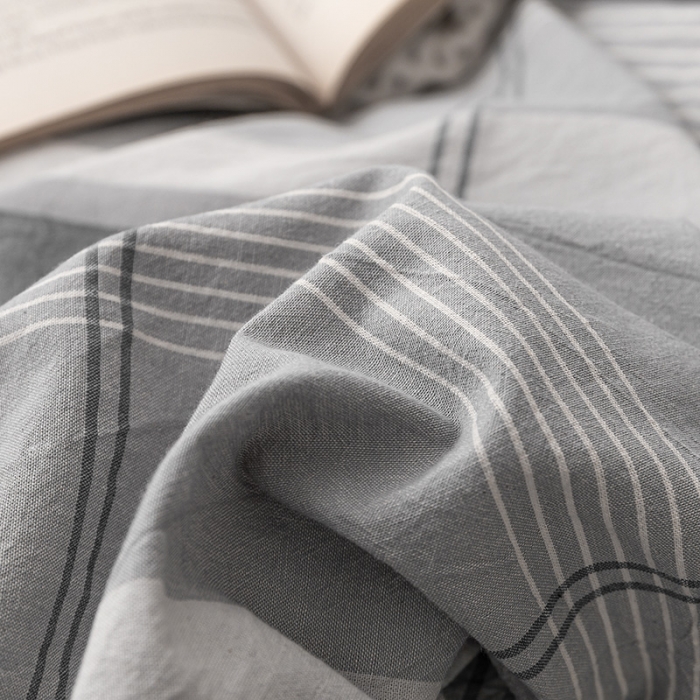 91家纺网 家纺一手货源 找家纺 ab家纺 2022新款全棉水洗棉四件套 北辰 灰