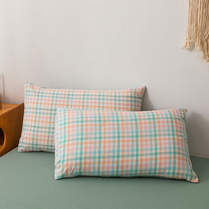 91家纺网 家纺一手货源 找家纺 ab家纺 2022新款全棉水洗棉四件套 冰淇凌绿