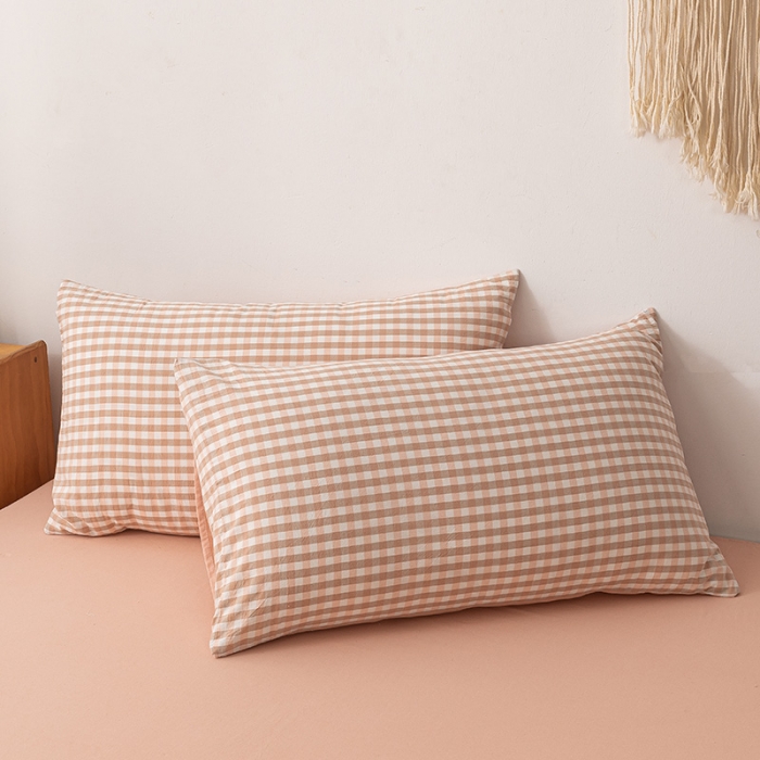 91家纺网 家纺一手货源 找家纺 ab家纺 2022新款全棉水洗棉四件套 蜜粉格