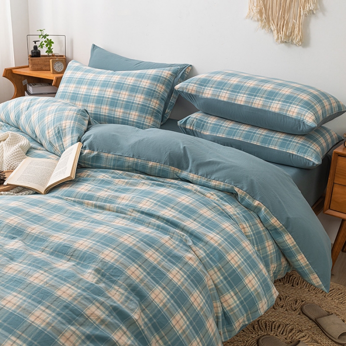 91家纺网 家纺一手货源 找家纺 ab家纺 2022新款全棉水洗棉四件套 乔南  兰