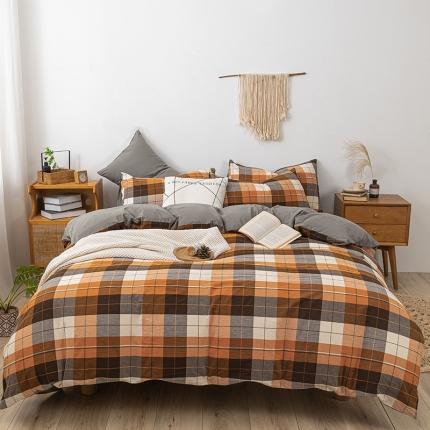 ab家纺 2022新款全棉水洗棉四件套 乔伊   桔