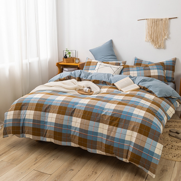 91家纺网 家纺一手货源 找家纺 ab家纺 2022新款全棉水洗棉四件套 乔伊  咖