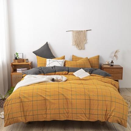 ab家纺 2022新款全棉水洗棉四件套 维卡  姜黄
