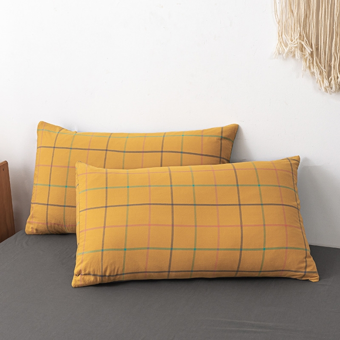 91家纺网 家纺一手货源 找家纺 ab家纺 2022新款全棉水洗棉四件套 维卡  姜黄