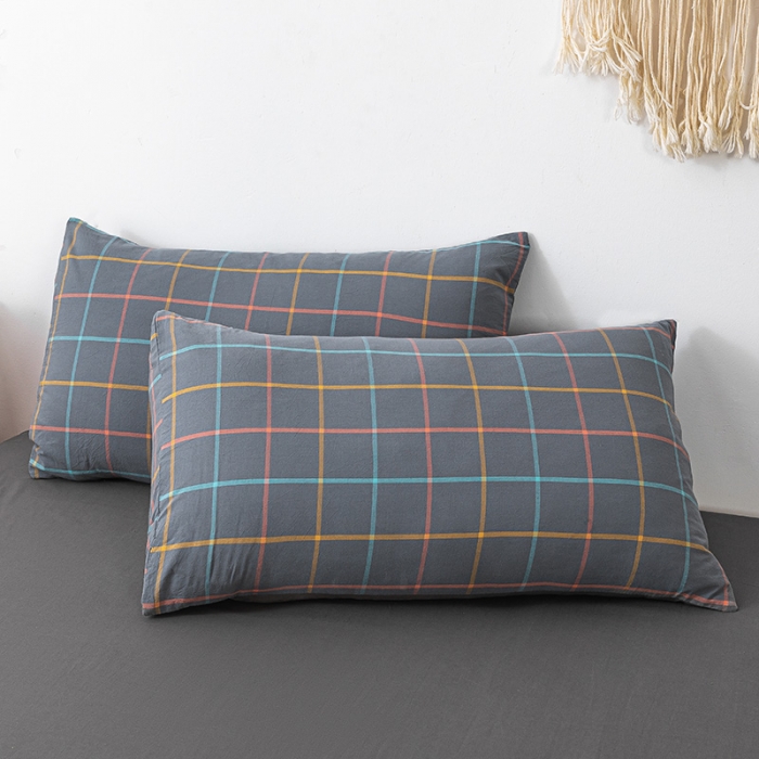 91家纺网 家纺一手货源 找家纺 ab家纺 2022新款全棉水洗棉四件套 维卡  深灰