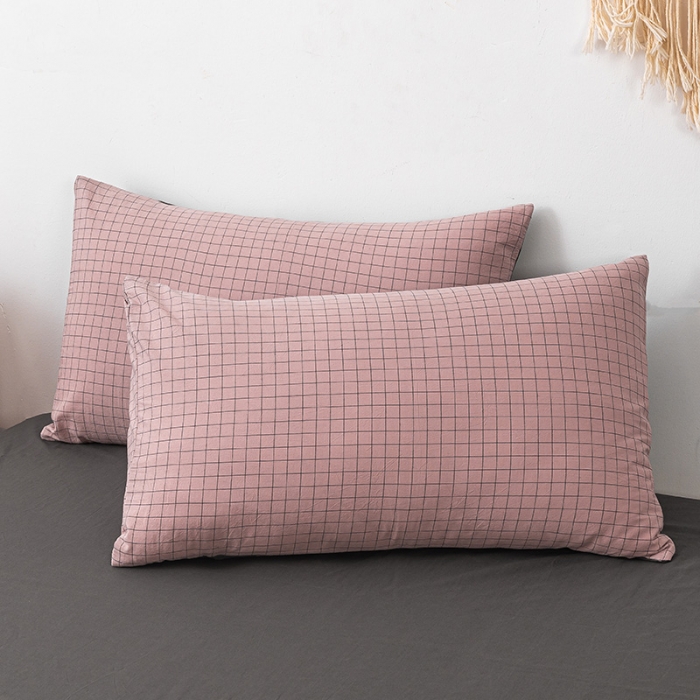 91家纺网 家纺一手货源 找家纺 ab家纺 2022新款全棉水洗棉四件套 小资生活   豆沙