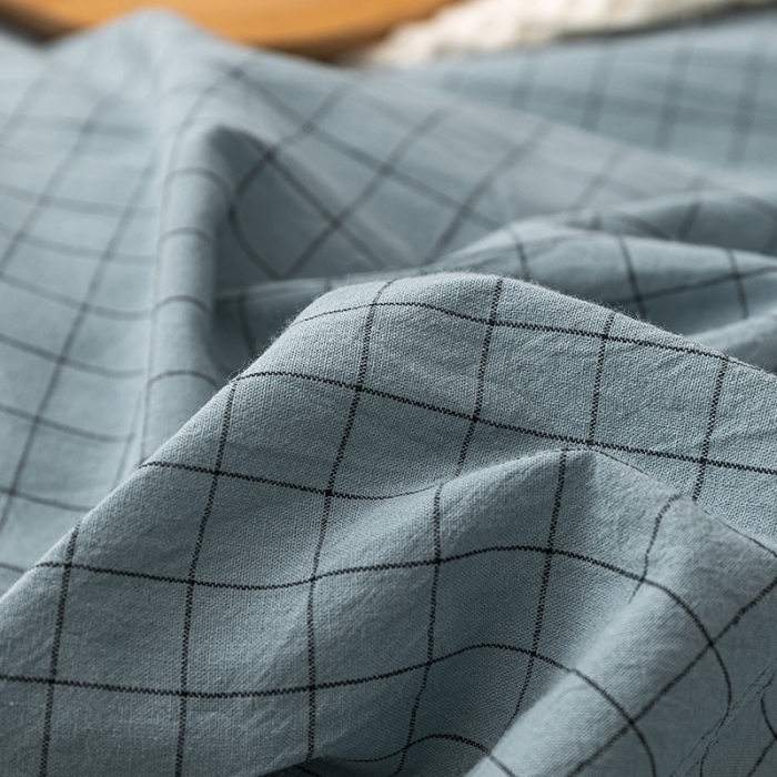 91家纺网 家纺一手货源 找家纺 ab家纺 2022新款全棉水洗棉四件套 小资生活  蓝灰