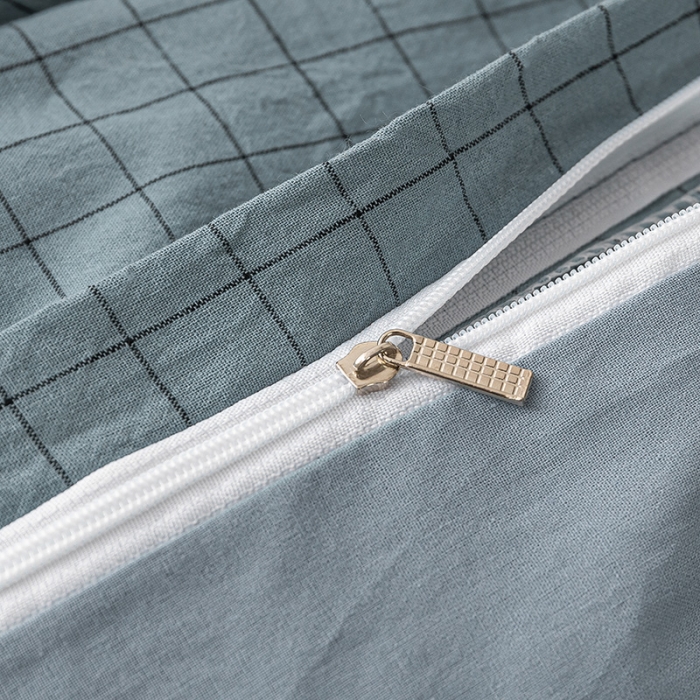 91家纺网 家纺一手货源 找家纺 ab家纺 2022新款全棉水洗棉四件套 小资生活  蓝灰