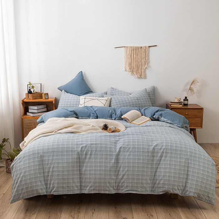 91家纺网 家纺一手货源 找家纺 ab家纺 2022新款全棉水洗棉四件套 周末  兰