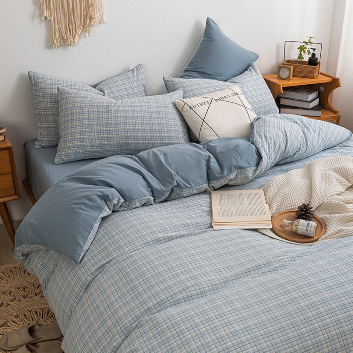 91家纺网 家纺一手货源 找家纺 ab家纺 2022新款全棉水洗棉四件套 周末  兰