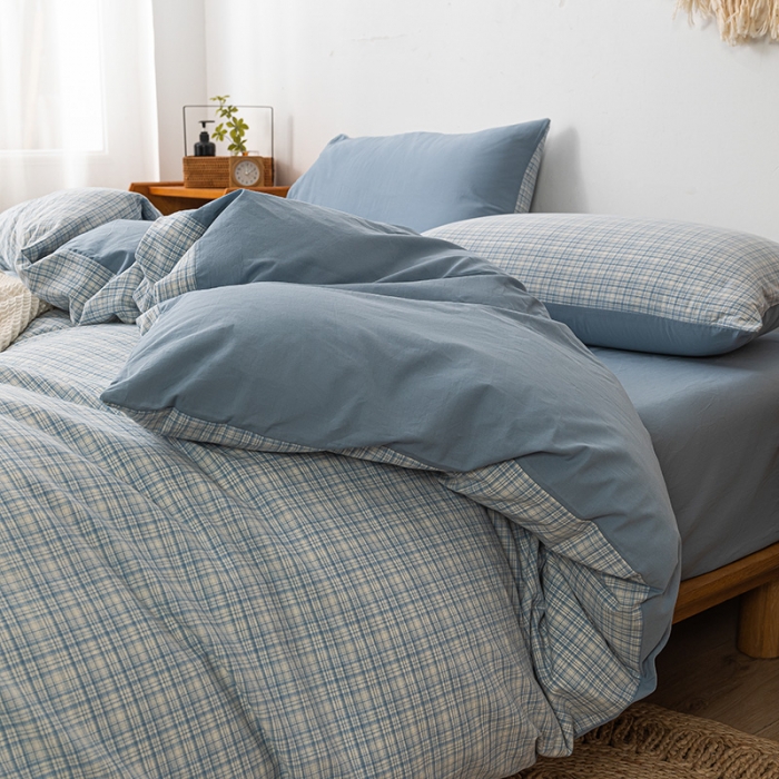 91家纺网 家纺一手货源 找家纺 ab家纺 2022新款全棉水洗棉四件套 周末  兰