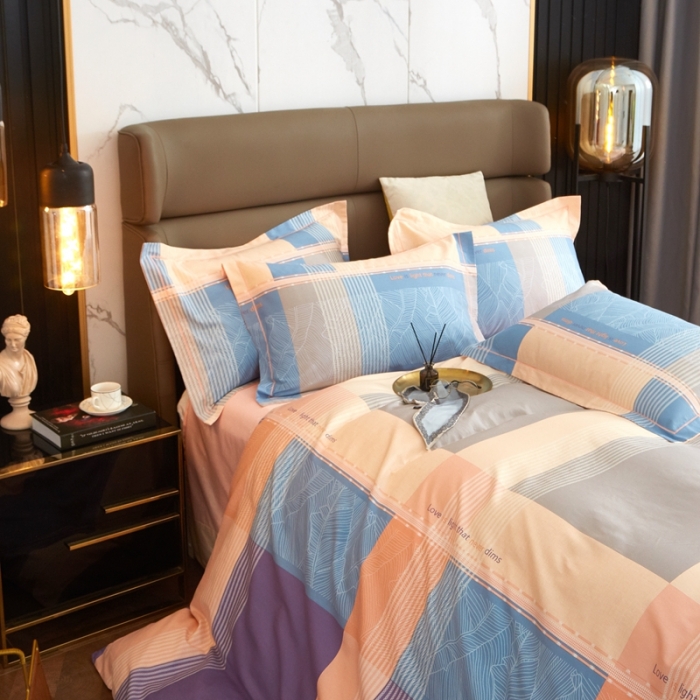 91家纺网 家纺一手货源 找家纺 金纱玉纺 2022新款全棉大版印花13372四件套 丽瑞-粉