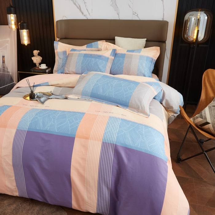 91家纺网 家纺一手货源 找家纺 金纱玉纺 2022新款全棉大版印花13372四件套 丽瑞-粉