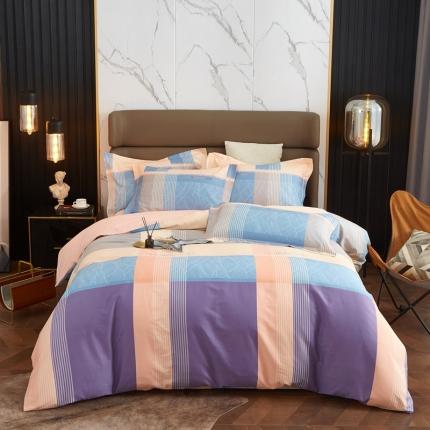 金纱玉纺 2022新款全棉大版印花13372四件套 丽瑞-粉