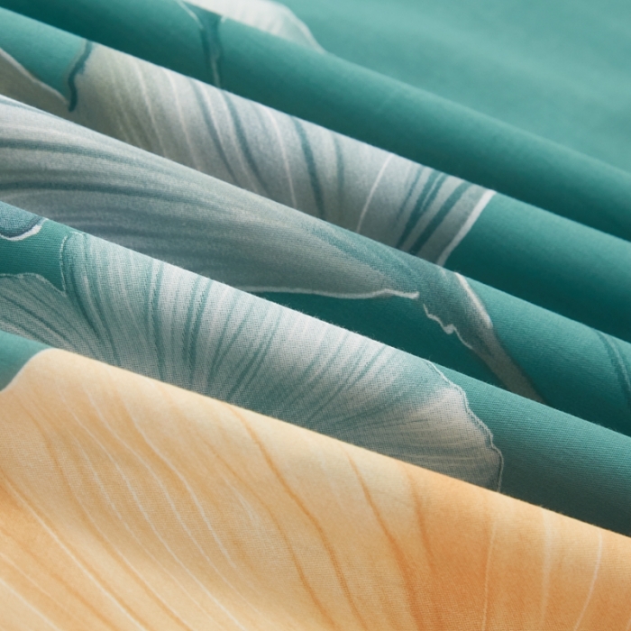 91家纺网 家纺一手货源 找家纺 金纱玉纺 2022新款全棉大版印花13372四件套 慕璃-绿