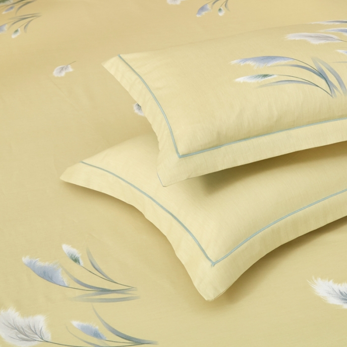 91家纺网 家纺一手货源 找家纺 金纱玉纺2022新款全棉大版印花13372四件套清风薇漾-兰