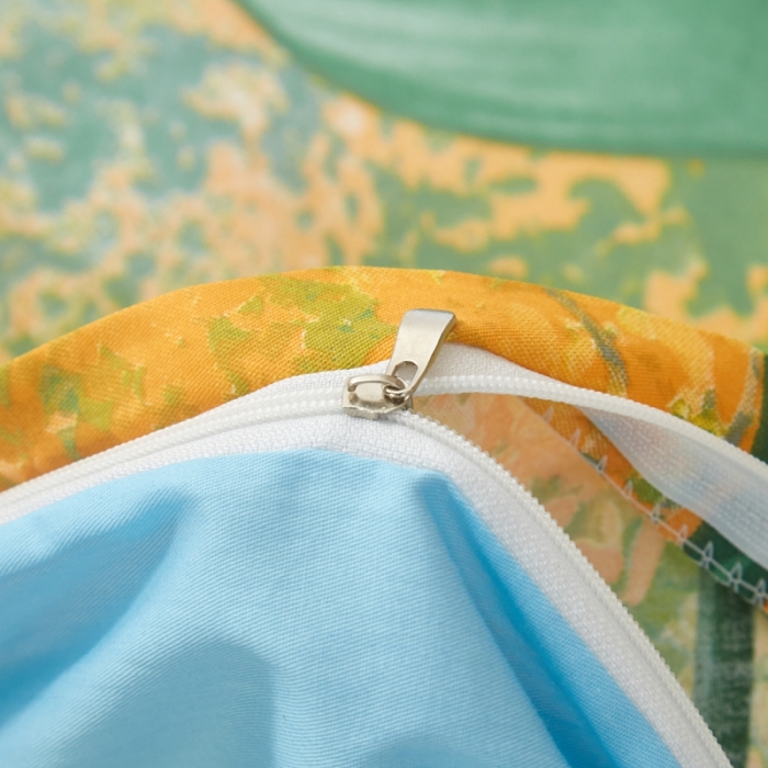 91家纺网 家纺一手货源 找家纺 金纱玉纺 2022全棉大版印花13372四件套 晴空万里-兰