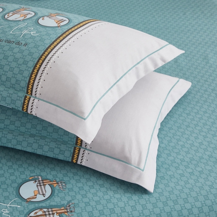 91家纺网 家纺一手货源 找家纺 金纱玉纺 2022新款全棉大版印花13372四件套 斯汀