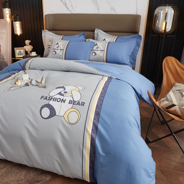 91家纺网 家纺一手货源 找家纺 金纱玉纺 2022新款全棉大版印花13372四件套 玄机