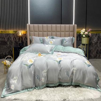 91家纺网 家纺一手货源 找家纺 （总）娇逸家居2022新款兰精天丝印花四件套（同系列有夏被）