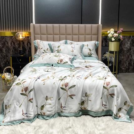 91家纺网 家纺一手货源 找家纺 娇逸 60支兰精天丝印花夏被（可配同款床单枕套为夏被四件套） 初夏