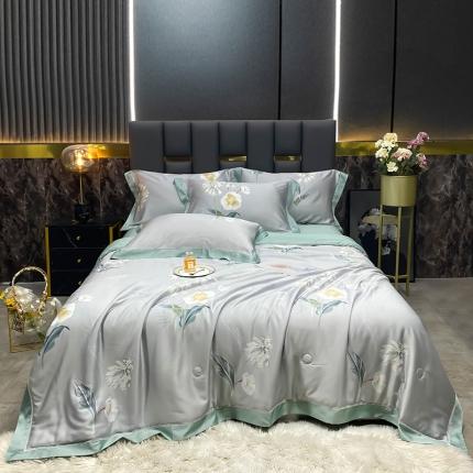 91家纺网 家纺一手货源 找家纺 总娇逸60支兰精天丝印花夏被（可配同款床单枕套为夏被四件套）