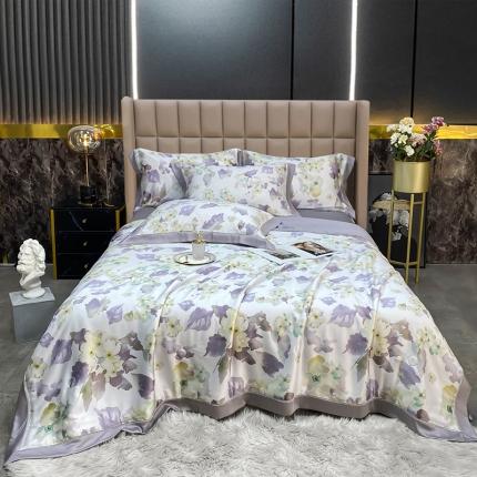 91家纺网 家纺一手货源 找家纺 总娇逸60支兰精天丝印花夏被（可配同款床单枕套为夏被四件套）