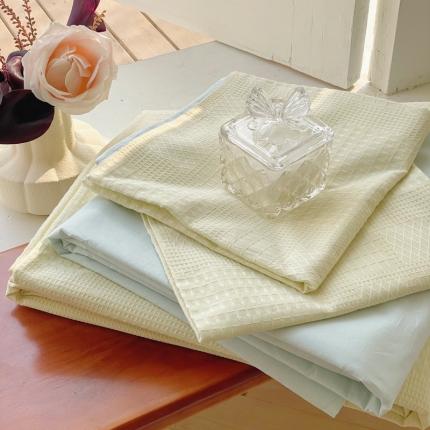 91家纺网 家纺一手货源 找家纺 总例外Home新款AB版40支全棉加密水洗棉提花华夫格四件套