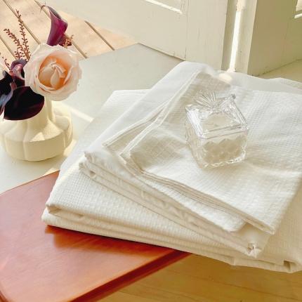 91家纺网 家纺一手货源 找家纺 总例外Home新款AB版40支全棉加密水洗棉提花华夫格四件套