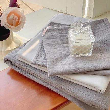 91家纺网 家纺一手货源 找家纺 总例外Home新款AB版40支全棉加密水洗棉提花华夫格四件套