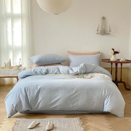 91家纺网 家纺一手货源 找家纺 例外Home 40S加密水洗棉套件-浅色系列 40s天空蓝