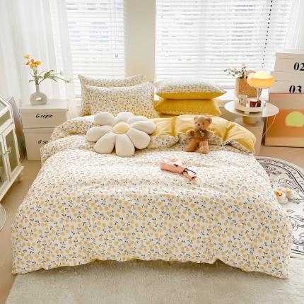 91家纺网 家纺一手货源 找家纺 （总）芯贝儿 2022春夏新款13372全m小清新四件套长绒m四件套被套